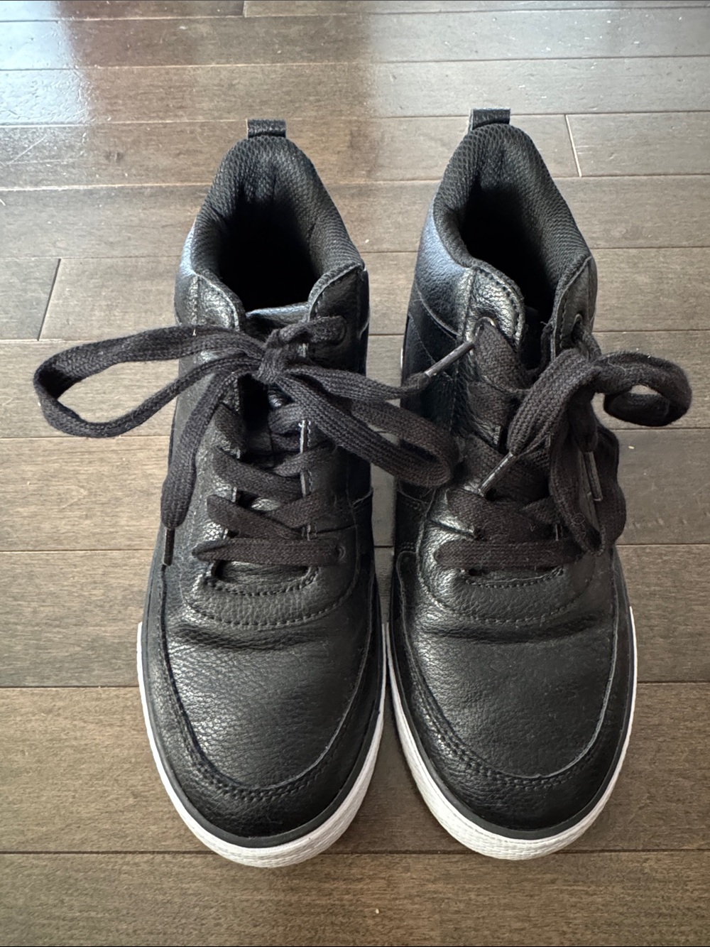 Black Boys Casual Lace-Up Sneakers